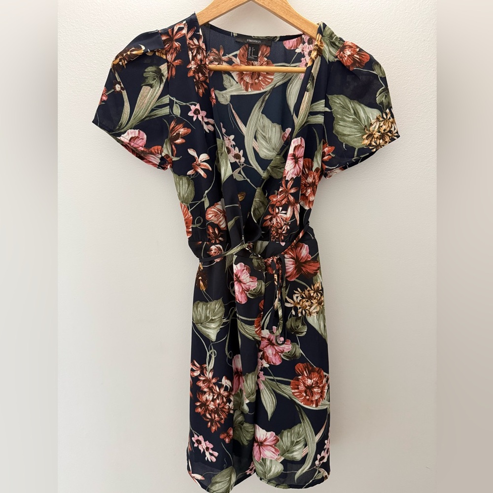 Forever 21 Floral Wrap Midi Dress